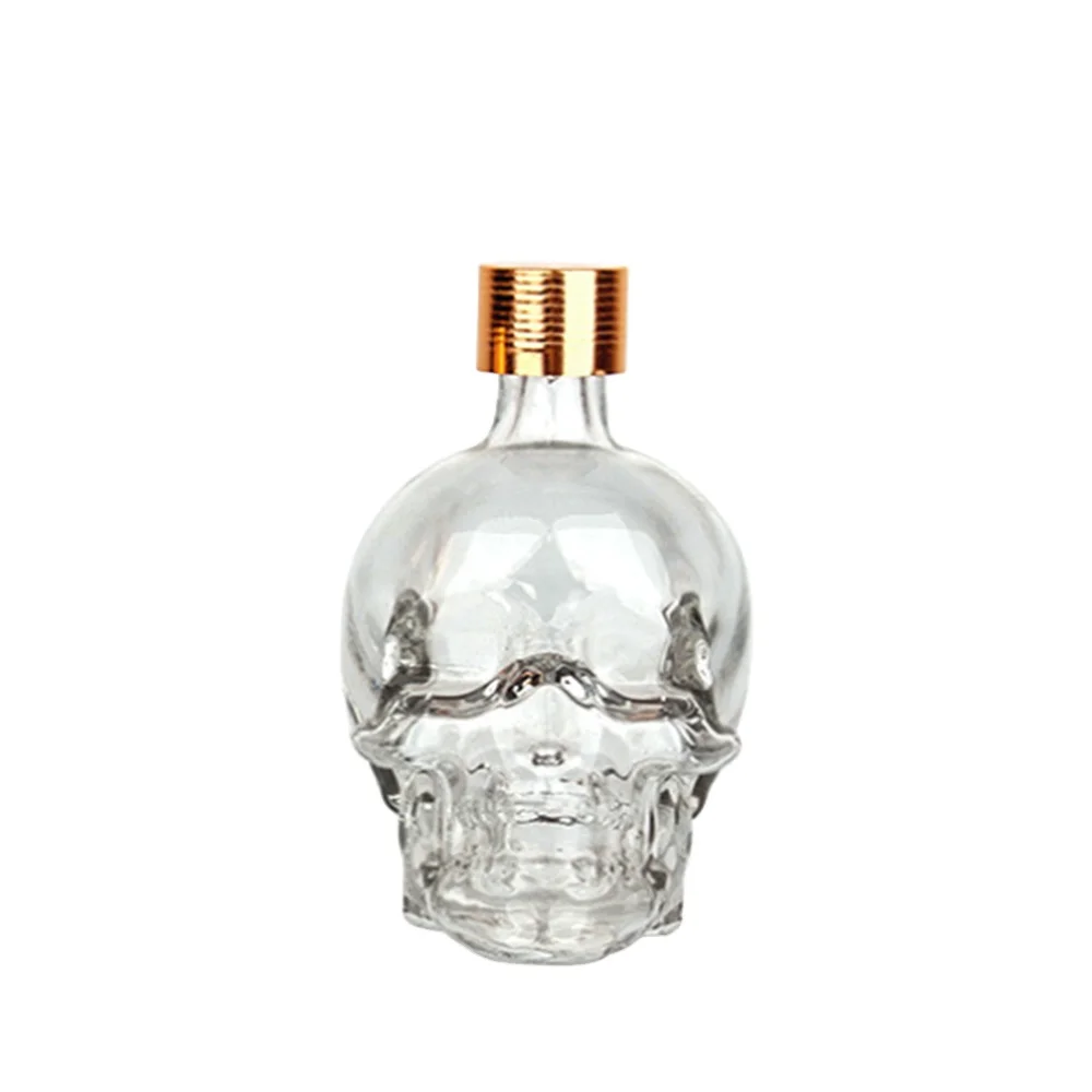Unique 150ml clear home fragrance skull shaped diffuser bottle glass skull bottle