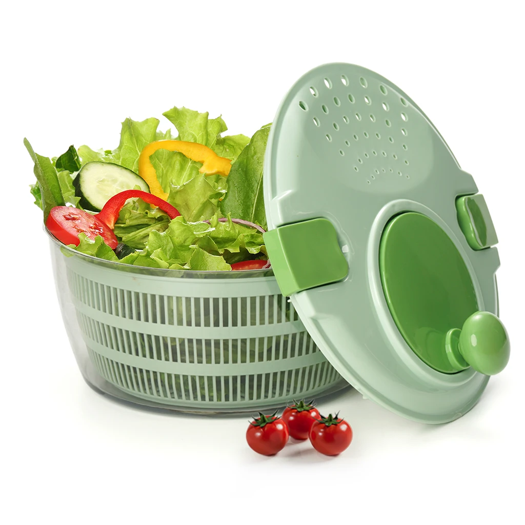 New Arrival Steel & Metal Salad Spinner Multi-Use Vegetable Washer Dryer Drainer Strainer Bowl Colander Lettuce Dryer Spinner