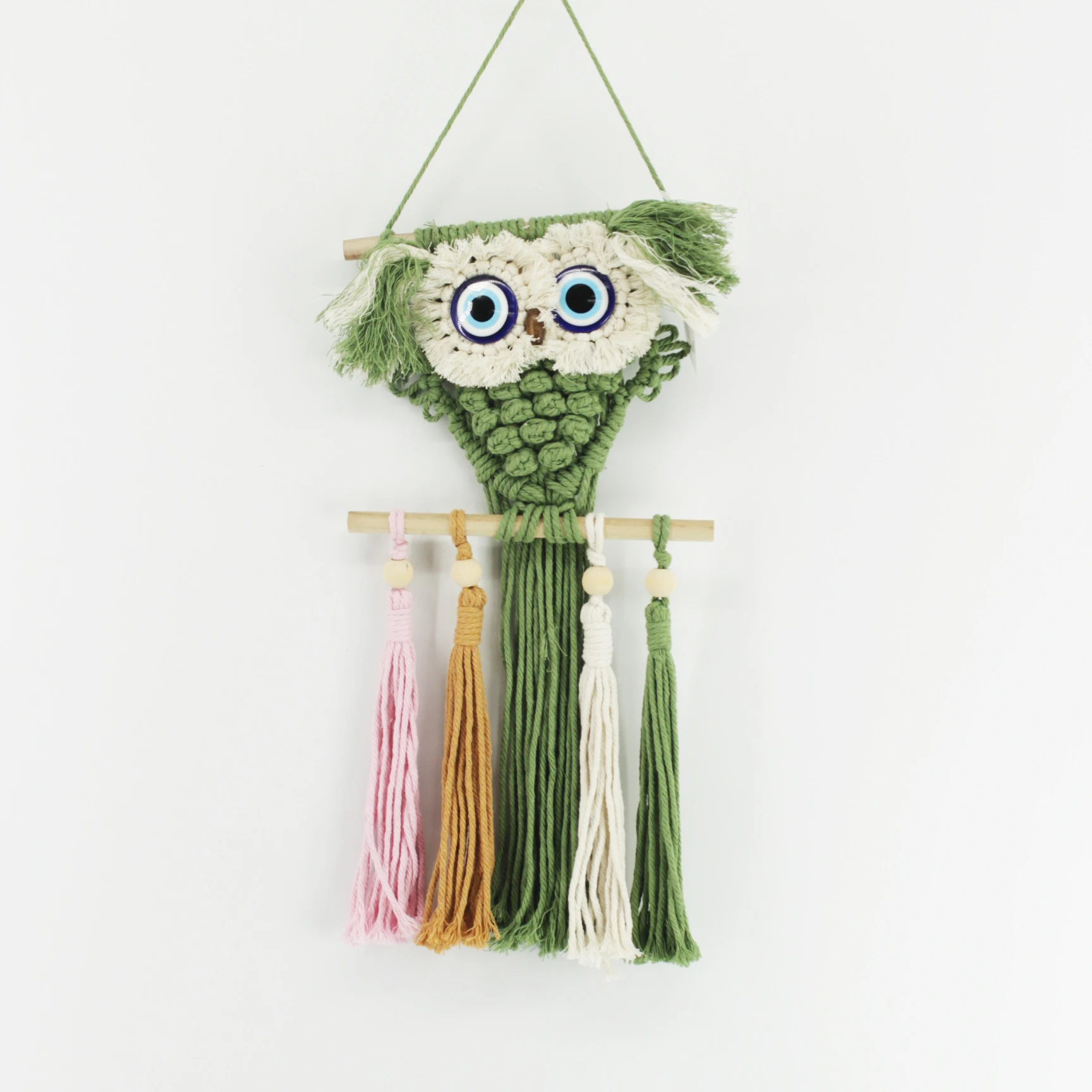 Colourful Beautiful Owl Tapestry Craft Bedroom Wall Decor Macrame Hand Woven Gift