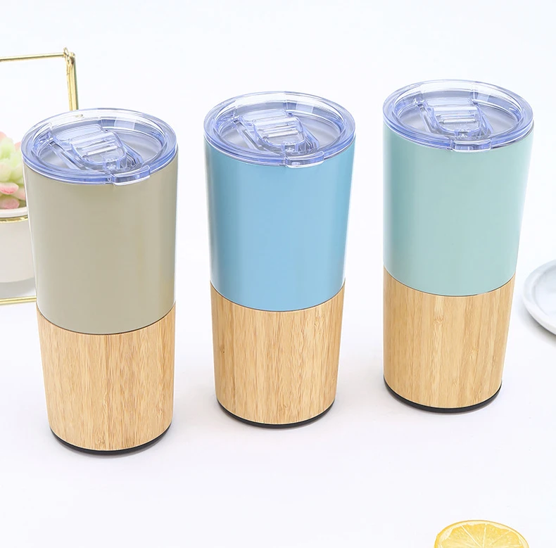 2025 Bamboo Coffee Mug Tea Tumbler Stainless Steel Coffee Mug 20oz bamboo tumblers Drinking Travel Cup