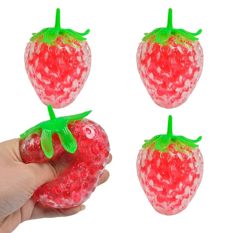 Simulation Anti-stress TPR Strawberry Squishy Toys Popularity Soft Hot Selling Ball Relief Squeeze Toy
