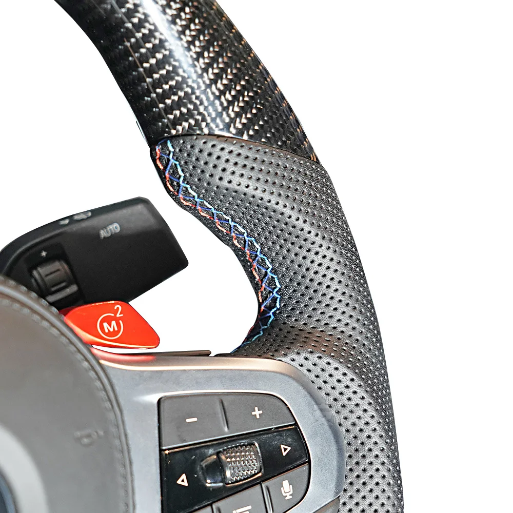 Racing Car Carbon Fiber Steering Wheel For M Performance bmw F30 F31 F32 F80 M2 M3 M4 Steering Wheel LED motors