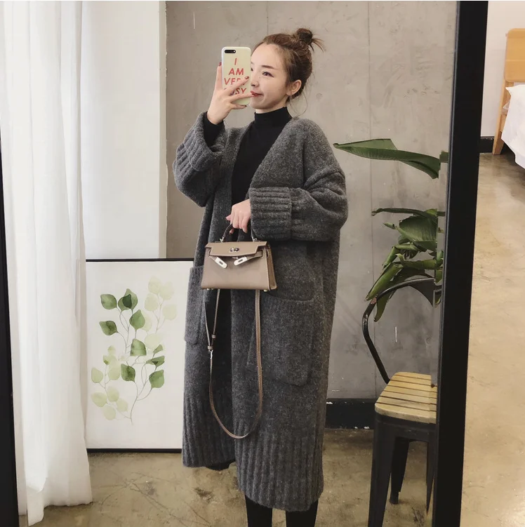 
Latest New arrival loose women plus size open front long sweater coat 