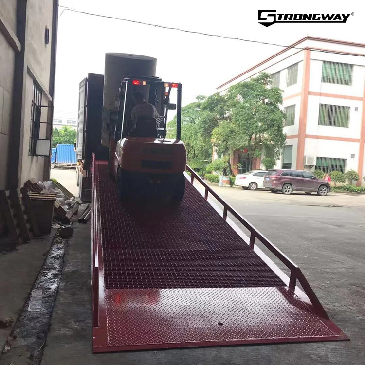 10ton heavy duty mobile hydraulic loading ramp adjustable loading ramp for van