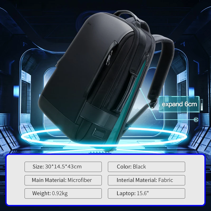 BOPAI Fashion 15.6 Inch Laptop Anti Theft Backpack USB Charging Men Large Capacity Nylon Compact Unisex Business Back Pack