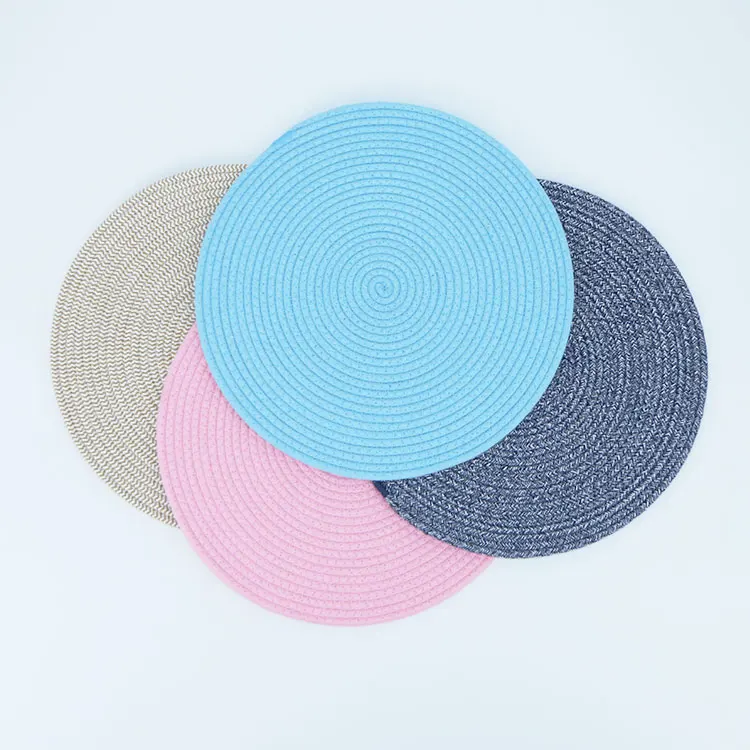customizable design 10cm cotton rope hand knitted home table mats