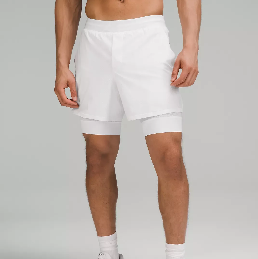 Stylish Apparel For The Courts Vented And Practical Mash Double Layer Tennis Shorts For Men