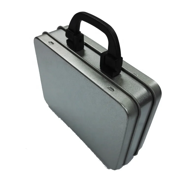 Metal Tin Lunch Box for Cookie Mini Small Silver Each Tin Box in a Poly Bag, Proper Quantity Into an Exporter Carton. Tinplate