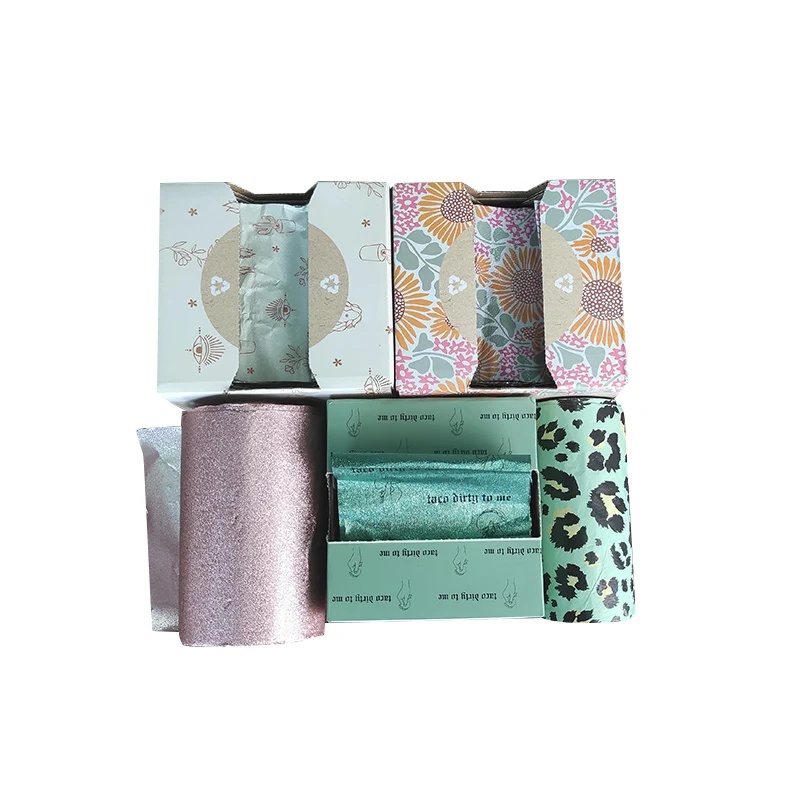 Custom Designed 500 Sheet Pre-Cut 127x279mm Hairdressing Pop-Up Aluminum Foil Embossed for Highlighting