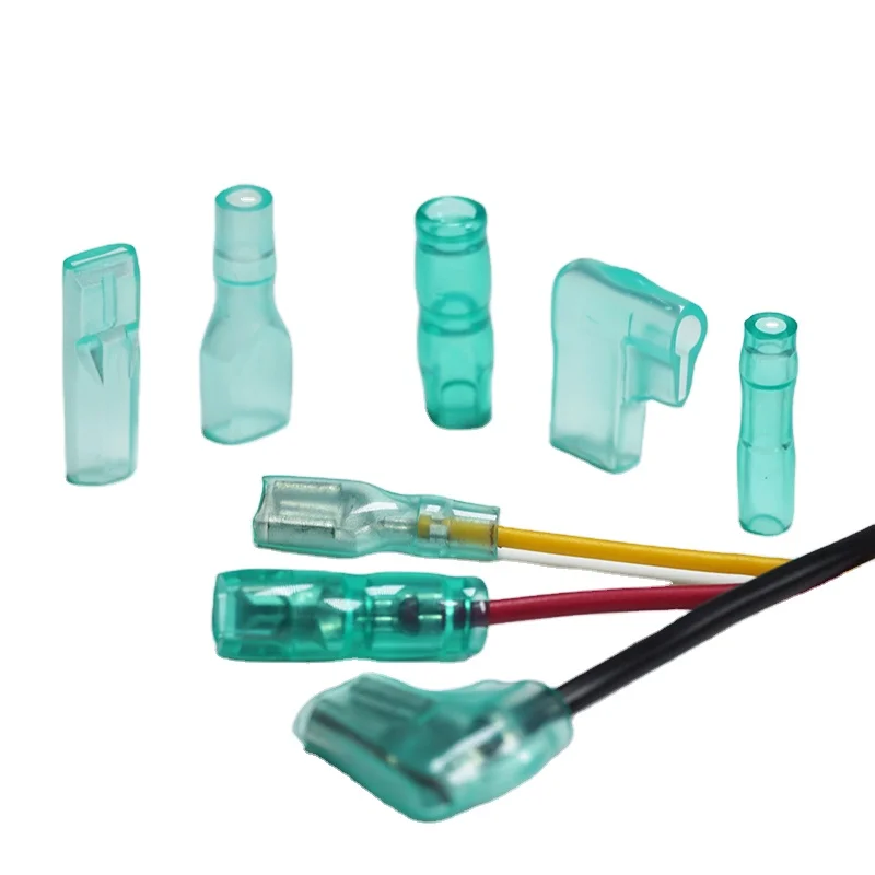 187 PVC Terminal sheath soft insulation fiberglass sleeve 250 green terminal sleeves CQC certificate insulation flame retar