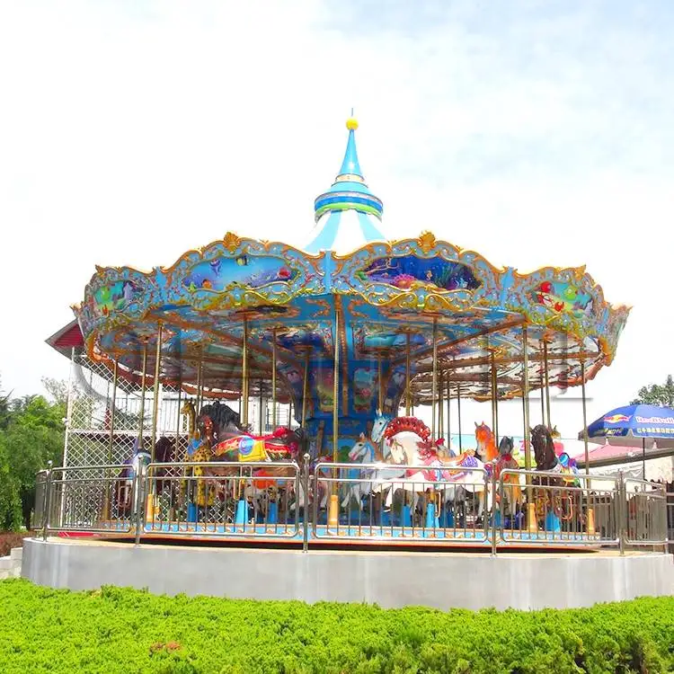 24 Seats Attraction Kids Amusement Rides Merry Go Round Kids  Commercial Carousel Horse Rides