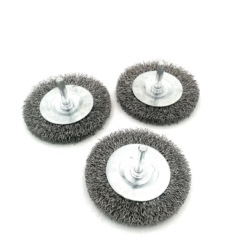Hot Selling 100mm OD Shaft Mounted Flat Wire Brush Stainless Steel Wire