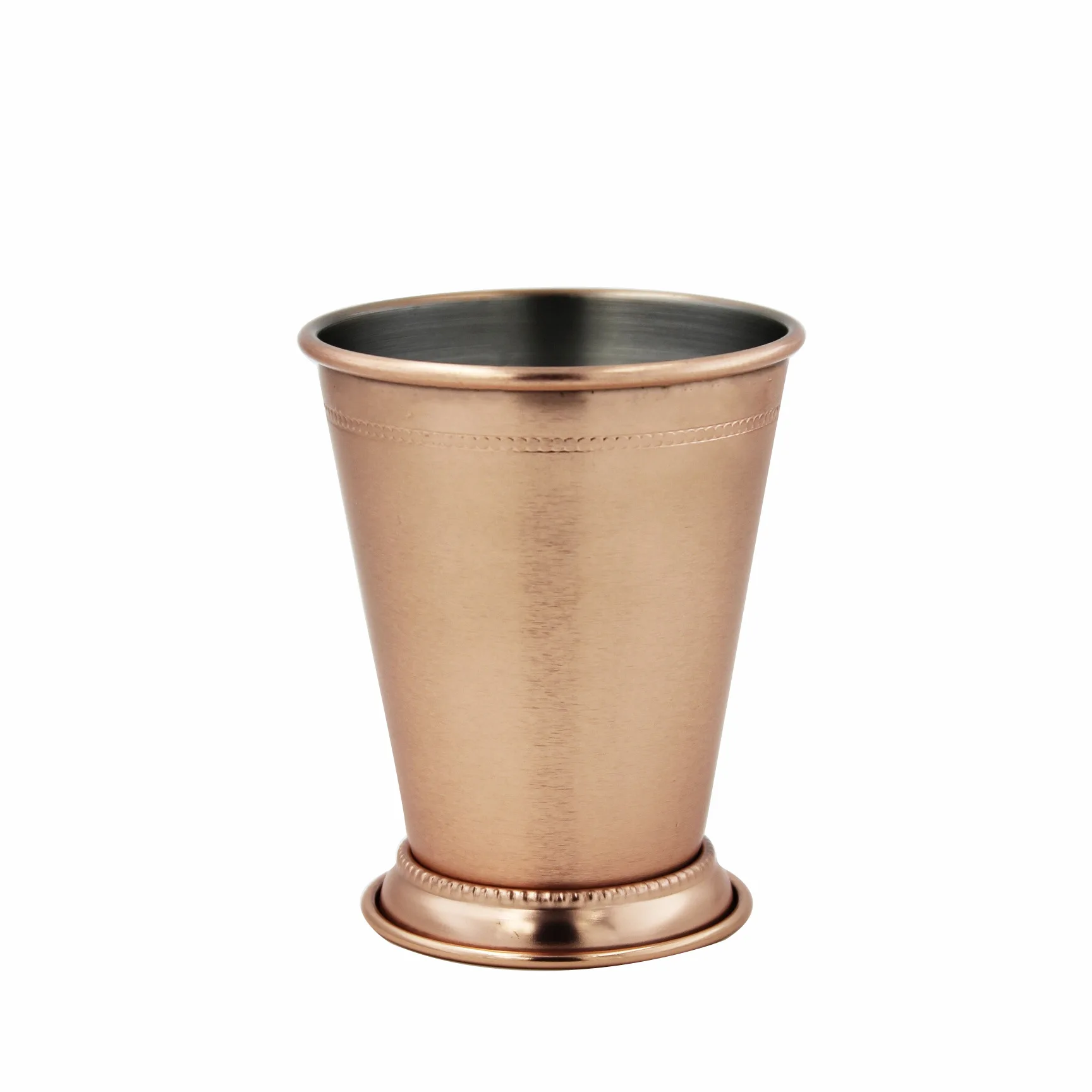 350ml Metal Cocktail Beer Drinking Glass Stainless Steel Classic Beaded Trim Border Moscow Mule Mint Julep Cup