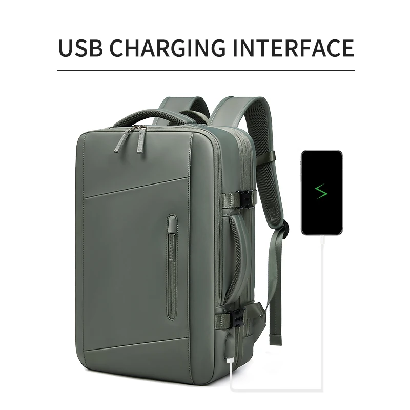 Customized Logo Fashion Waterproof Oxford 13inch Backpack Laptop for Man School Bag with USB Charging Port