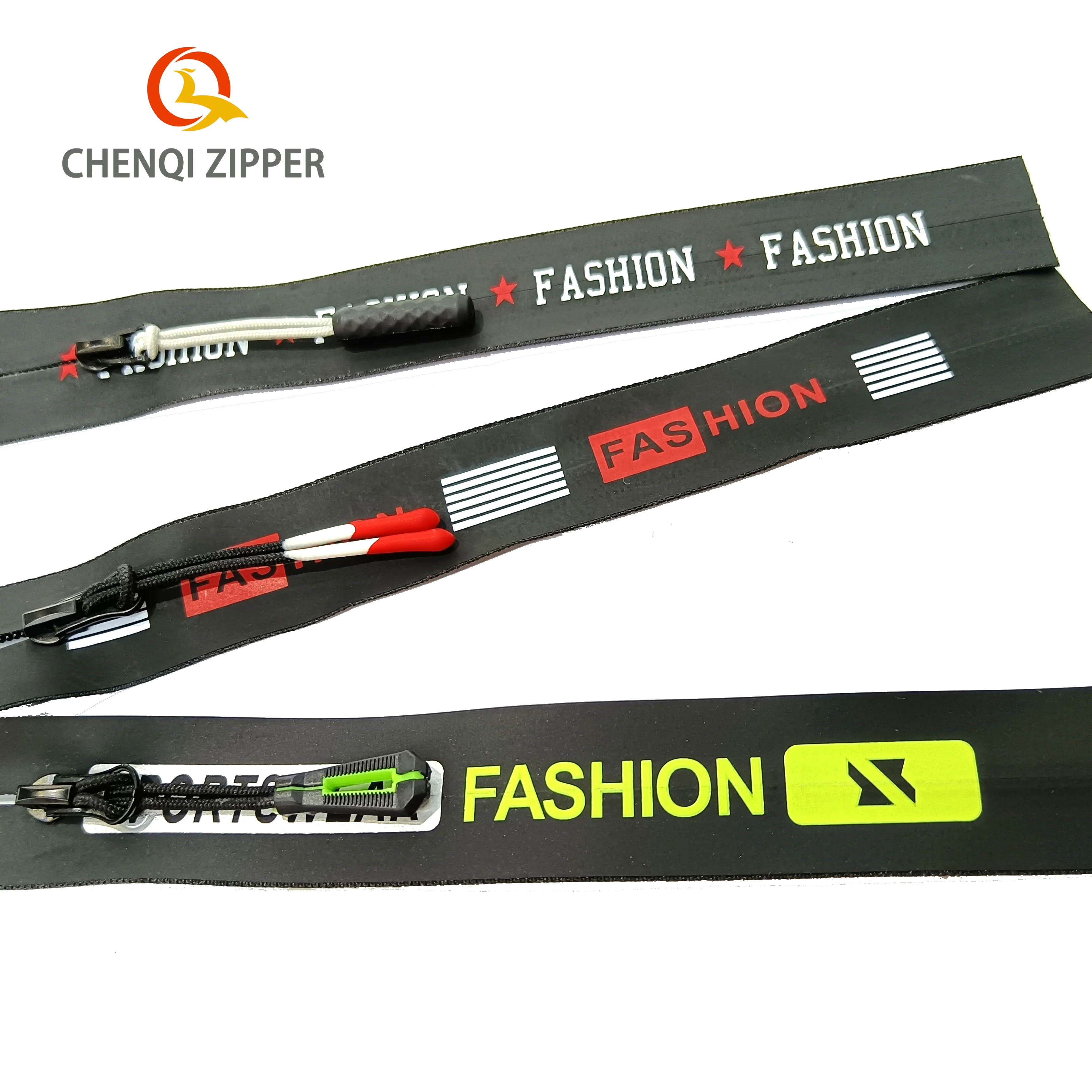 Tape Zippers 3# 5# 7# Garment Garment Custom Image Word Printing Sewing Waterproof Nylon PU Plastic Fast Delivery Clothes Zip