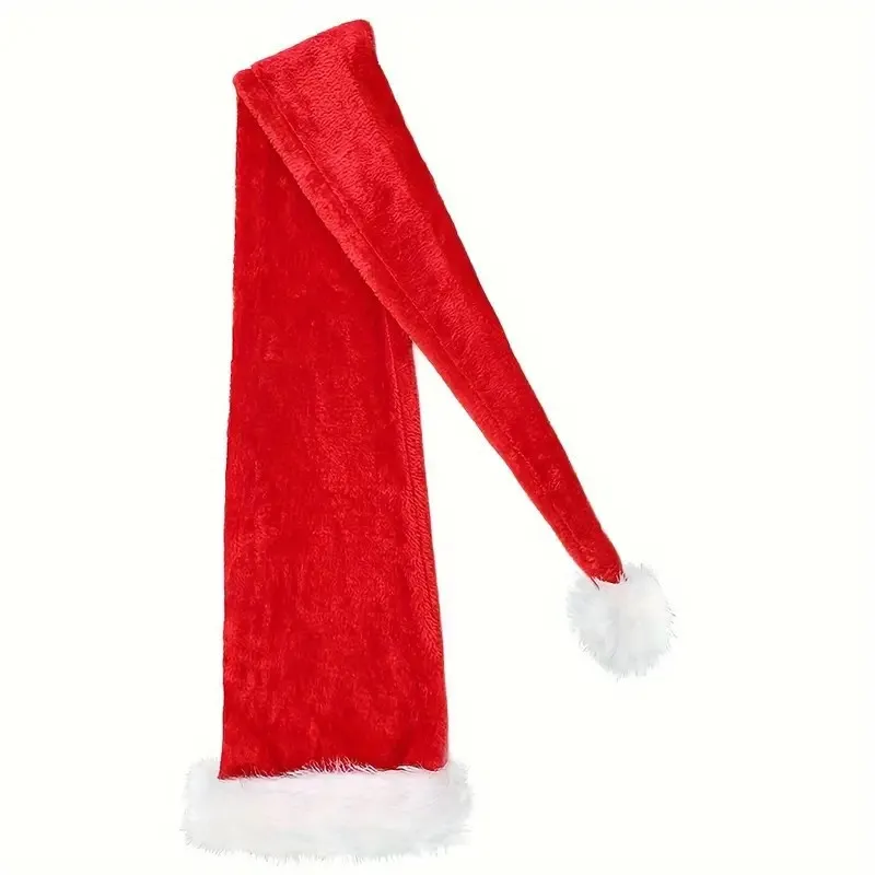 Wholesale 2024 Extra Long Party Xmas Festive Hat Soft Santa Claus Plush Christmas Hats For Adults