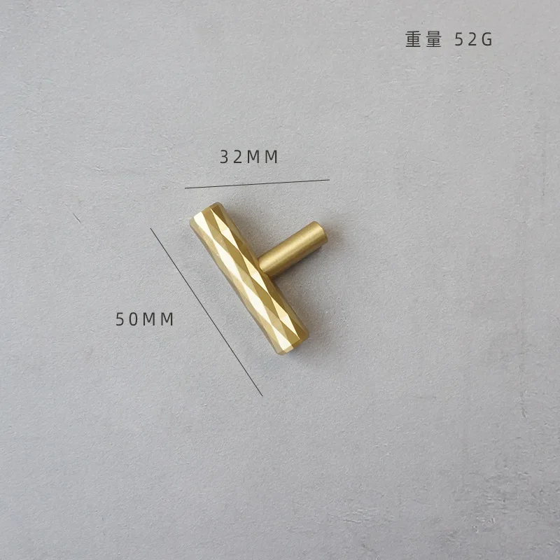 Hoone Modern Gold Style T Bar Textured Knurled Handle 96 mm Solid Brass Knobs and Cabinet Pulls