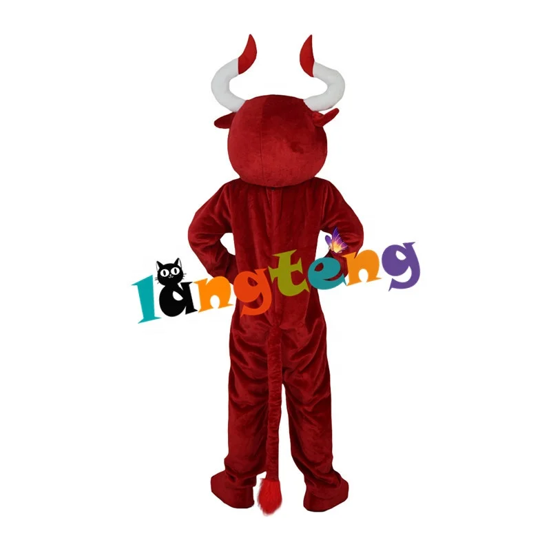 848 Cartoon Halloween Party Christmas Adult Cosplay Red Cow Bull Bison Mascot Costumes