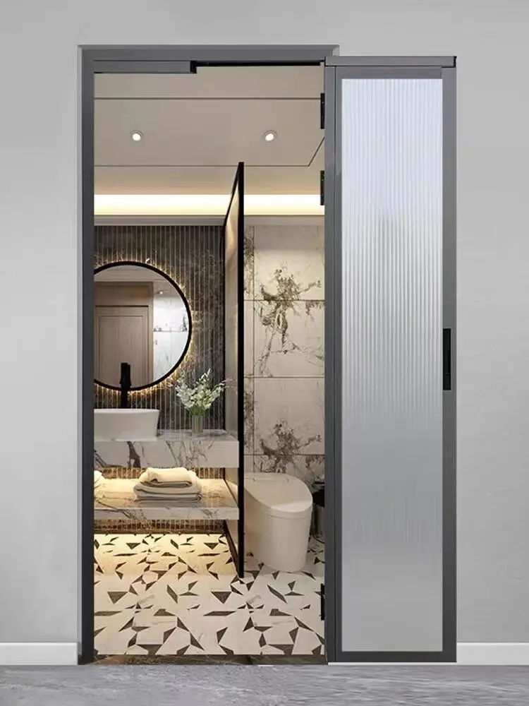 China custom sliding folding integrated PT/PD glass door for balcony kitchen and bathroom