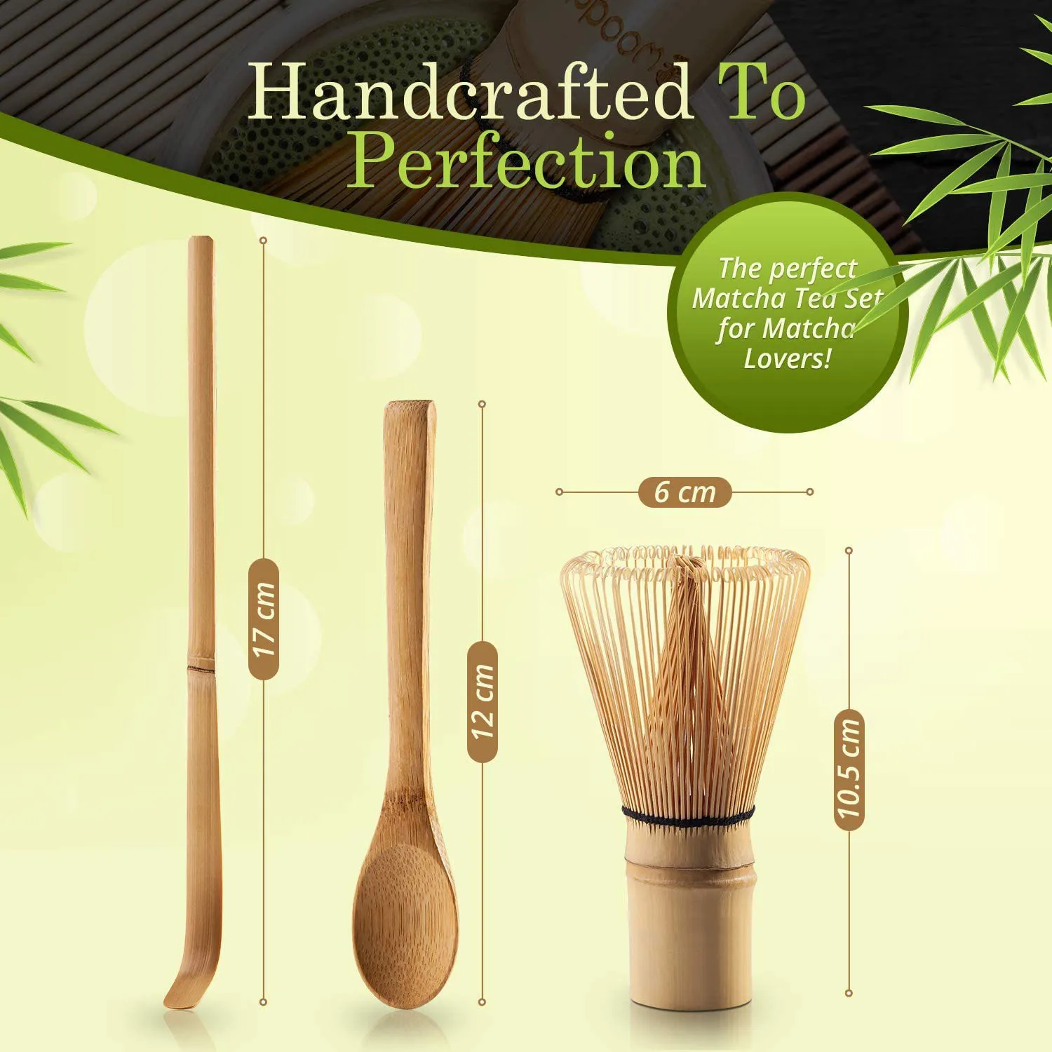 3 In 1 Traditional Handmade Organic Japanese Bamboo Matcha Scoop Spoon Whisk Japanese Tea Set