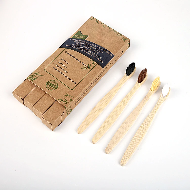 Colorful bamboo eco friendly toothbrush factory wholesale wooden toothbrush for hotel supplies