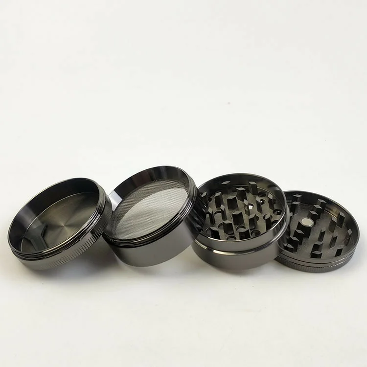 
4 pieces metal herb grinder custom logo herbal weed Metal Zinc Alloy Tobacco grinders for smoking 