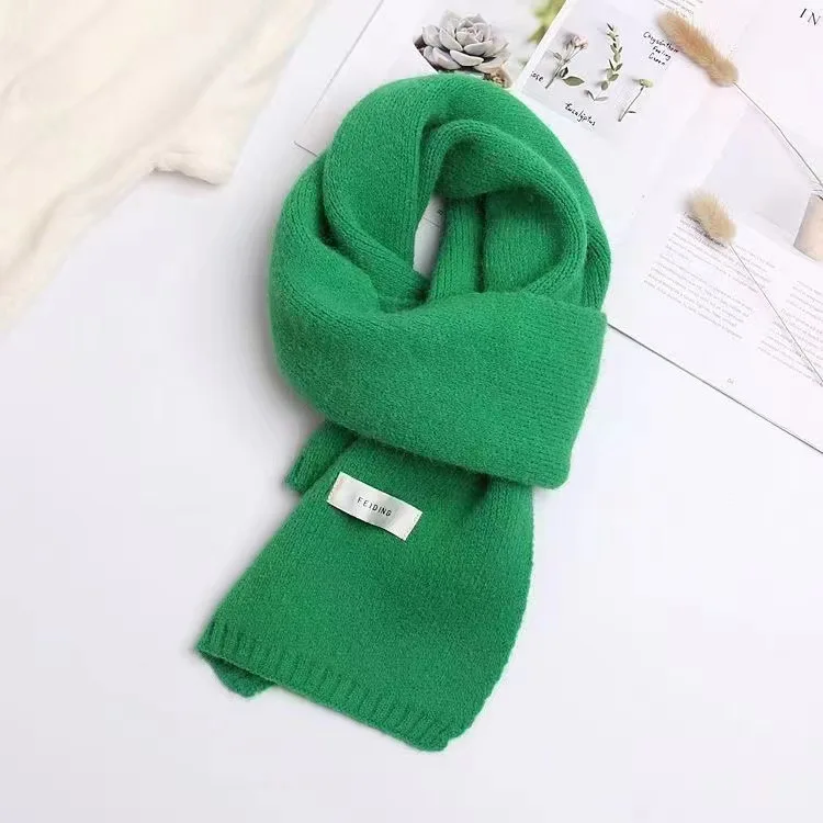 ZANDY OEM  Designer Knitted Wool Winter Scarf for Women Long Square Style Plain Color Shawl Scarf