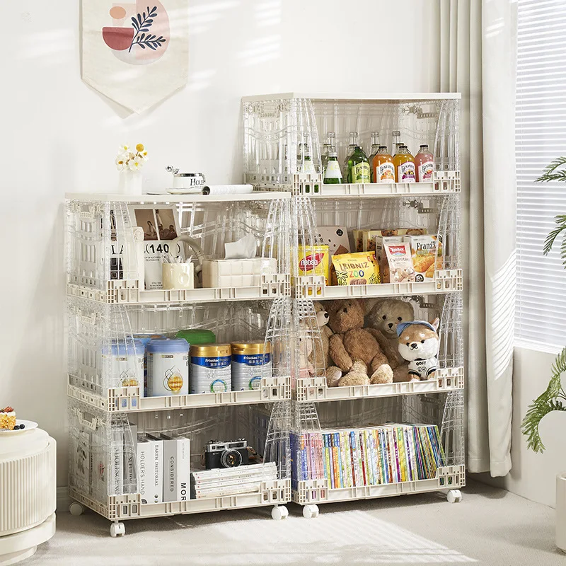 Modern Square Plastic Student Storage Box Puley Home Organizing Foldable Clothes Book Tea Cosmetics Sorting Basket Multilayer