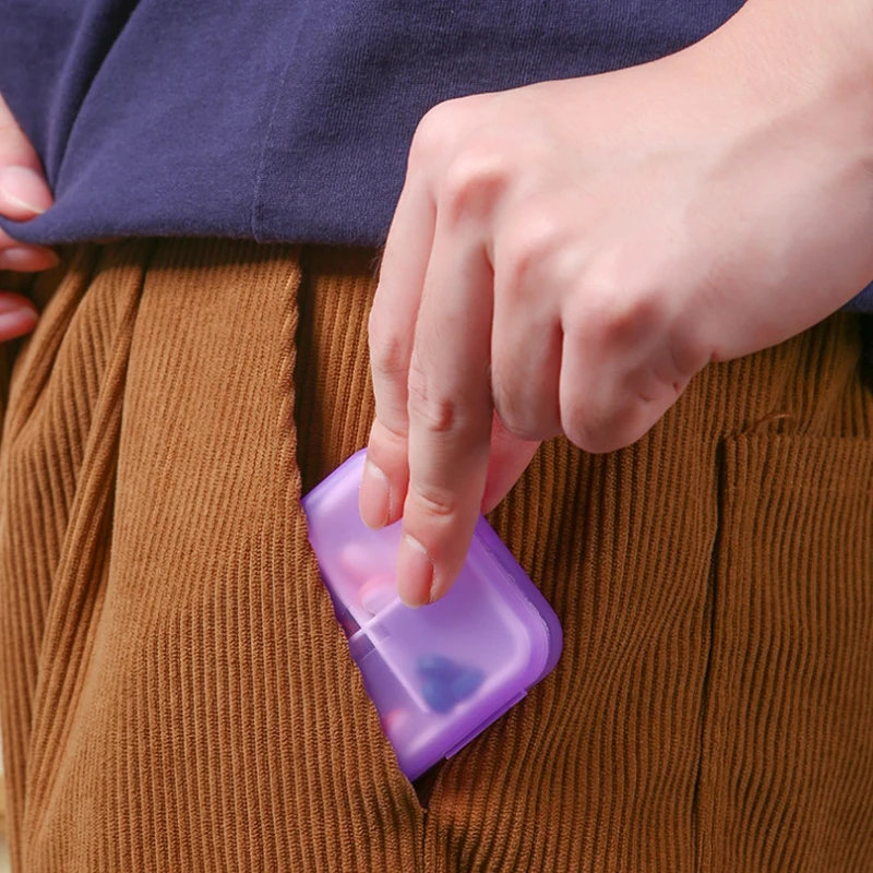 Custom Square 6 Compartments pill organizer weekly pill box plastic tablet box Travel pill case medicine box Household Products