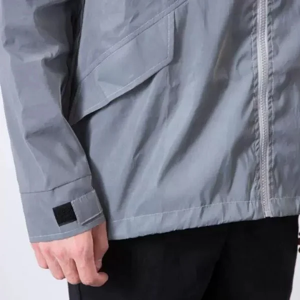 Custom Logo Hooded Zip Up Loose Mens Delivery Staff Safety Uniform Windbreaker Waterproof Full Reflective Jackets