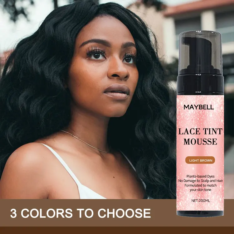 Low MOQ Private Label Lace Tint Spray Mousse Hair Lace Tint Mousse Light Medium Dark Brown Color Lace Tint Mousse