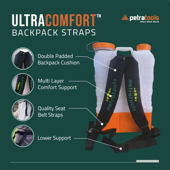 4-Gallon Electric Backpack Sprayer with High-Pressure Spray Hose and Trigger Lock Battery Powered Pressured Pump