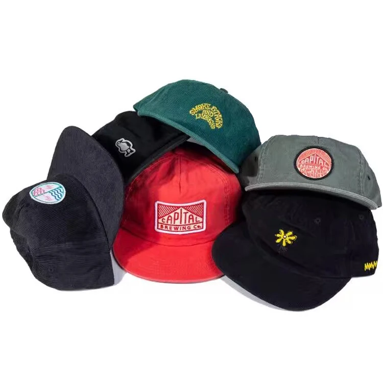 2023 New Stylish Blank Bulk Unstructured Snapback Cap 5 Panel Low Profile Snapback Hat