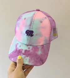 2021 New Fashion Bulk Outdoor Custom Your Own Embroidery Logo Dad Hat Washed Women Tie Dye Colorful Baseball Caps