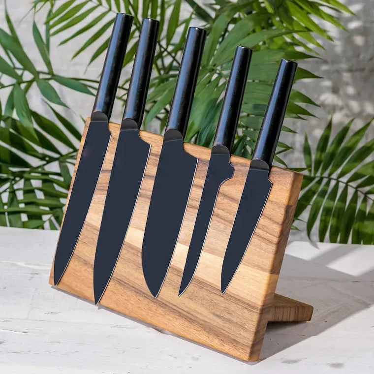 Customization Kitchen Accessories Knife Rack Walnut Wood Magnetic Knife Holder Magnetic Knife Block
