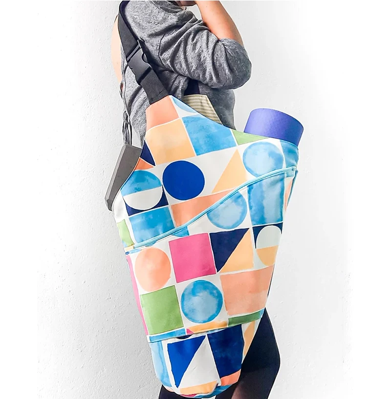 Private Label Yoga Mat Bag With Large Size Pocket And Zipper Pocket Nylon Yoga Mat Carrier Fit Most Size Mats