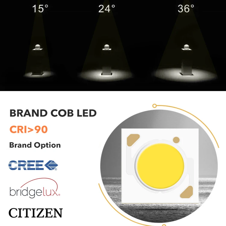 EZELED Hot Sale Dimmer Control COB Aluminum Ceiling Recessed Spot Light Lamp 7W 12W LED Spotlight