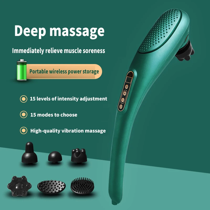 
Rechargeable Hand Held Deep Tissue Massager Hand, Cordless Electric Percussion Full Body Massage 