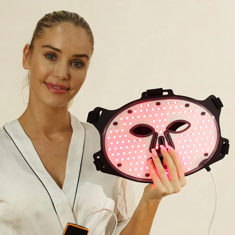 mask led red light under eye red light infrared mask 1072 nm red and blue light face mask