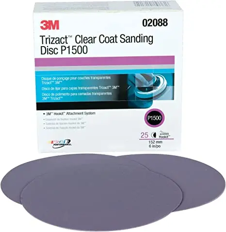 3M 02088 Trizact Hookit 6 дюймов P1500 Грит чистый слой пены абразивные губки шлифовальные диски для промышленного использования