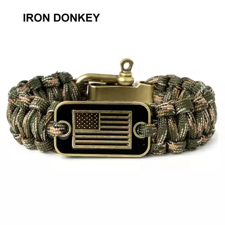 IRONDONKEY оптовая продажа 550 браслет из паракота ручной работы U-образная пряжка индивидуальный Национальный Логотип bileklik Tokalari