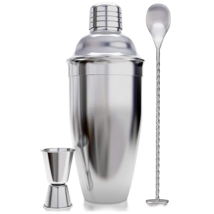 
24 Ounce Cocktail Shaker Bar Set with Accessories Martini Kit with Measuring Jigger and Mixing Spoon 