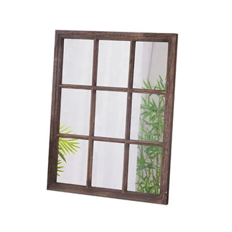 Квадратное фермерское винтажное окно американская деревенская деревянная декоративная зеркальная стена