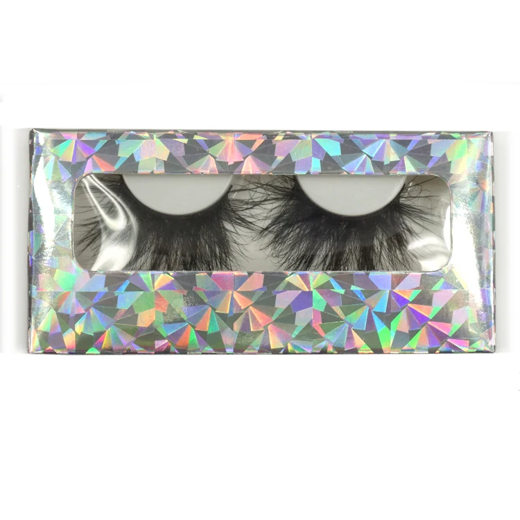 Holographic packaging box eyelash box packaging 3d mink lashes custom eyelash packaging box