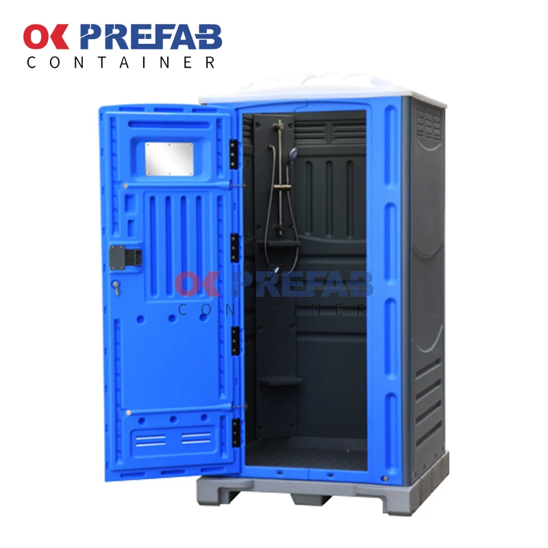 Multifunctional Prefab Simple Travel Public Hdpe Portable Odorless Construction Squatting Sitting Toilet And Bath With Foot Pump