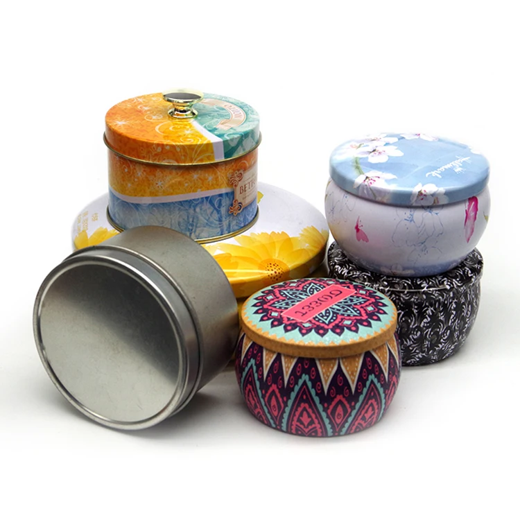 Christmas Scented Fragrance Luxury Empty Containers Jar 2 4 6 8 10 Oz Round Custom Gold Rose White Matte Soy Candle Tin Box