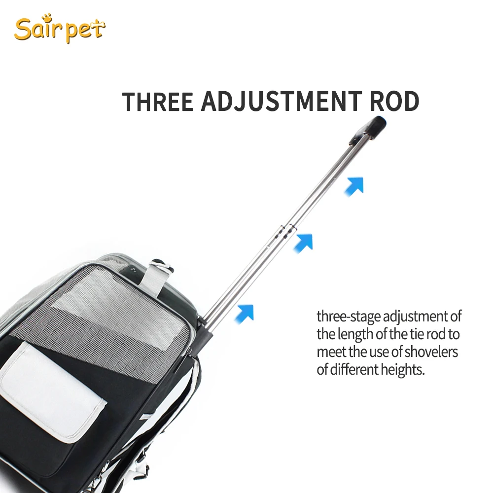 Pet Strollers Dog Cat Portable Wheel Carrier Backpack Puppy Roller Luggage Suitcase Trailer Car Travel Transport Bag Cart