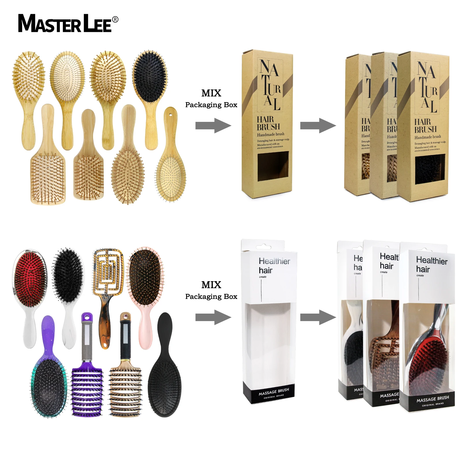 Popular Paper Box Comb Brush Box Craft Paper PVC Window Paper Pakcgings Custom Logo Design