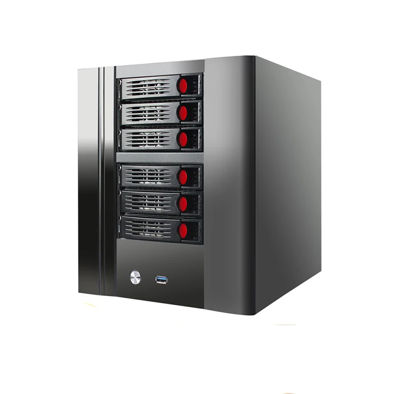 Корпус для компьютера Nas с USB 3,0, подходит для mini ITX, применяется в офисе, горячая замена, 6 секций, настольный корпус для сервера NAS