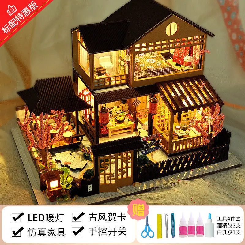 New Arrival Miniature Gift Doll House Wooden houses Miniature Diy Doll house Furniture Toy Kid Gift